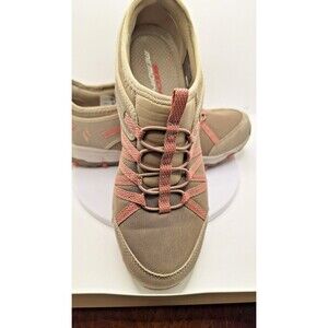 Skechers Womens Seager‎ Hiker Shoes Sz 9 Taupe/Pink Vegan Memory Foam Slip On
